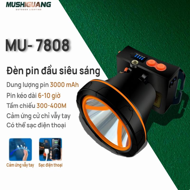 Đèn Pin Đội Đầu Siêu Sáng3000mAh 300-400M Chống Thấm Nước Có Thể Sạc Lại Tiện Dụng
