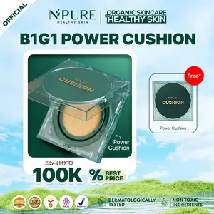 【BUY 1 GET 1】NPURE Centella Asiatica Flawless Matte Power Cushion / Aman kulit Berjerawat / Concealer Wajah / cushion tahan lama/cushion waterproof/cushion viral/rekomendasi cushion matte