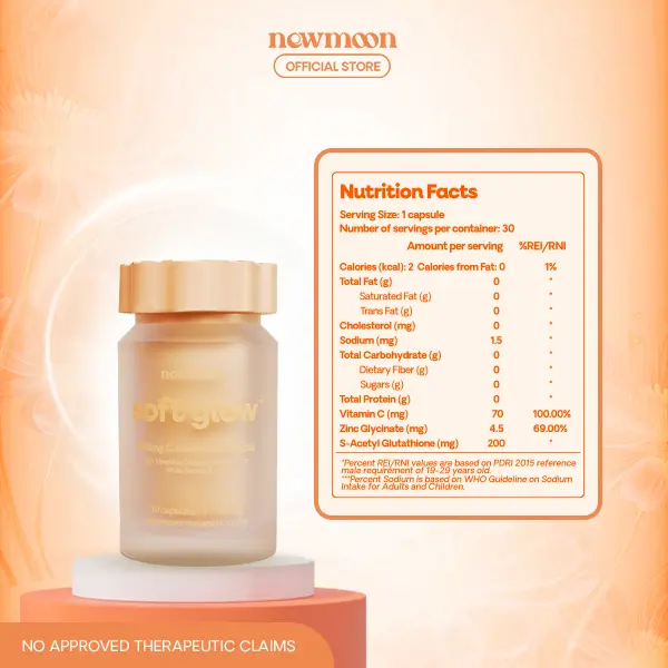 new moon s-acetyl glutathione supplement Soft Glow @NewMoon PH #NewMoonPH #SoftGlow #Glutathione #Whitening #NewMoon Embrace the glow, Embrace the