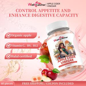 【US Import】wellcatcher-ACV Gummies -1000mg ACV,MalWith Beetroot,Vitamin B12& B6-Vegan, HalalNon-GMO,Gluten-Free-60 Gummies