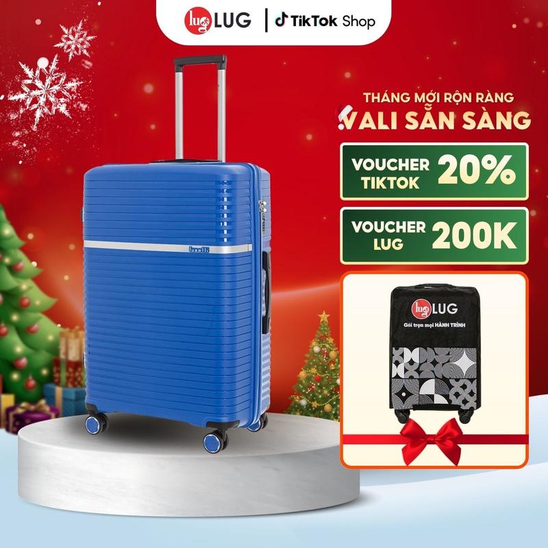 HÀNG Ý - GIÁ VIỆT Vali Kéo Du Lịch PP11 Size 28 Thương Hiệu LUG Nhựa PP Chống Bể Vỡ Khóa Số Âm Thông Minh - LUG