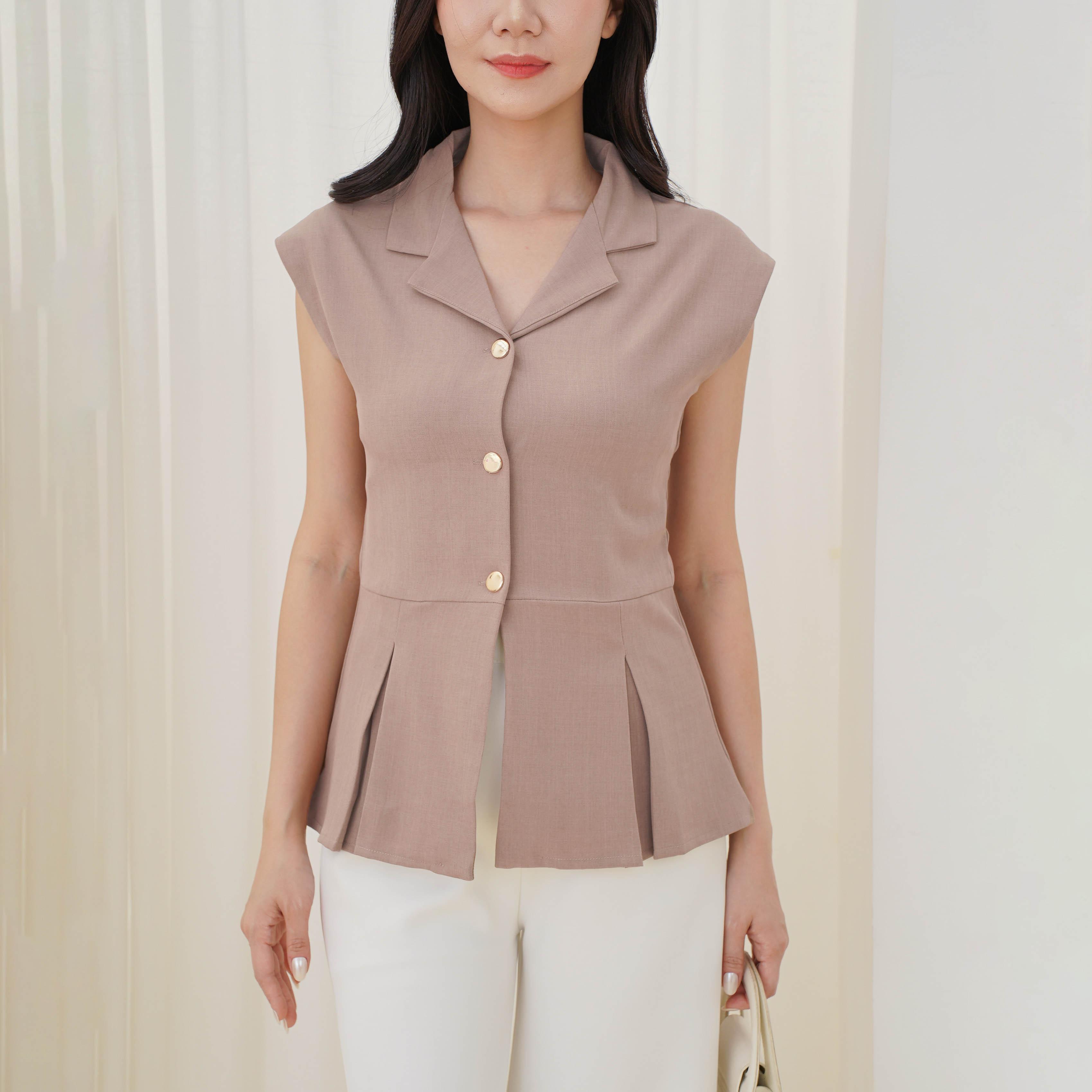 Marvie - Dvina Vest Wanita Sleevless Rompi Wanita Basic Panjang