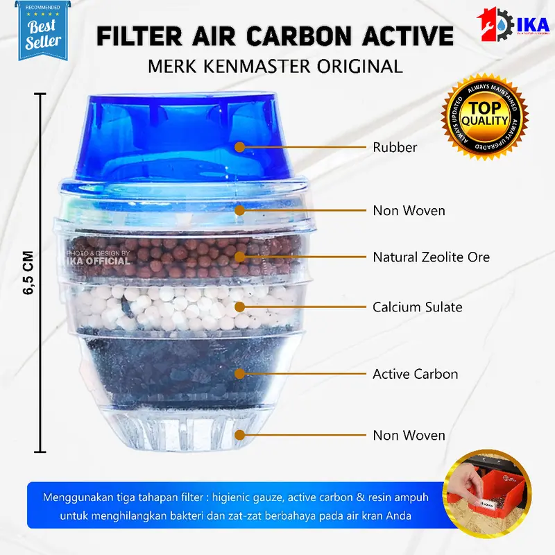 Filter Air Carbon Active 3L Original Saringan Air Kran / Kenmaster Filter Air Carbon Aktif (3L) 1 pcs - Penyaring Air SARINGAN AIR KRAN BATU SUSUN 6X PENYARING FILTER SUPER MURAH / FILTER AIR / FILTER KRAN AIR 2