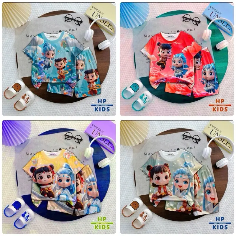 Combo 2 và 4 bộ NATRA-NGAO BÍNH cho bé trai và bé gái (9-43kg) chất liệu thun thái.