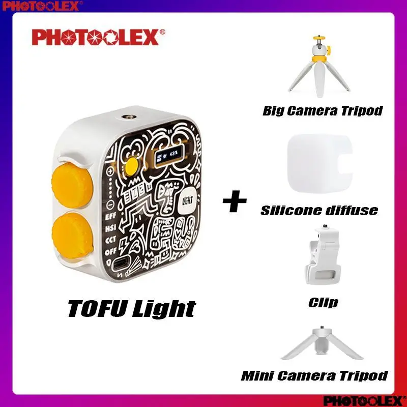 Lampu Tahu Model Grafiti Putih + Tripod Besar