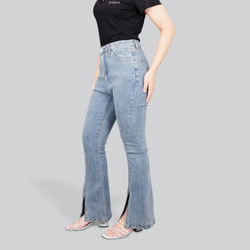 JEANICLO - CUTBRAY JEANS JN015 Cewek | Celana Panjang Cutbray Fit And Flare Mermaid Jeans Belah Tengah Wanita Highwaist Bahan Denim Stretch Premium 5