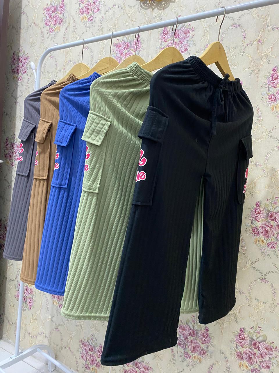 Paket 3 Celana Kulot Cargo Anak Perempuan Motif Berbie Cantik Usia 4-12 Tahun Diskon - Fashion