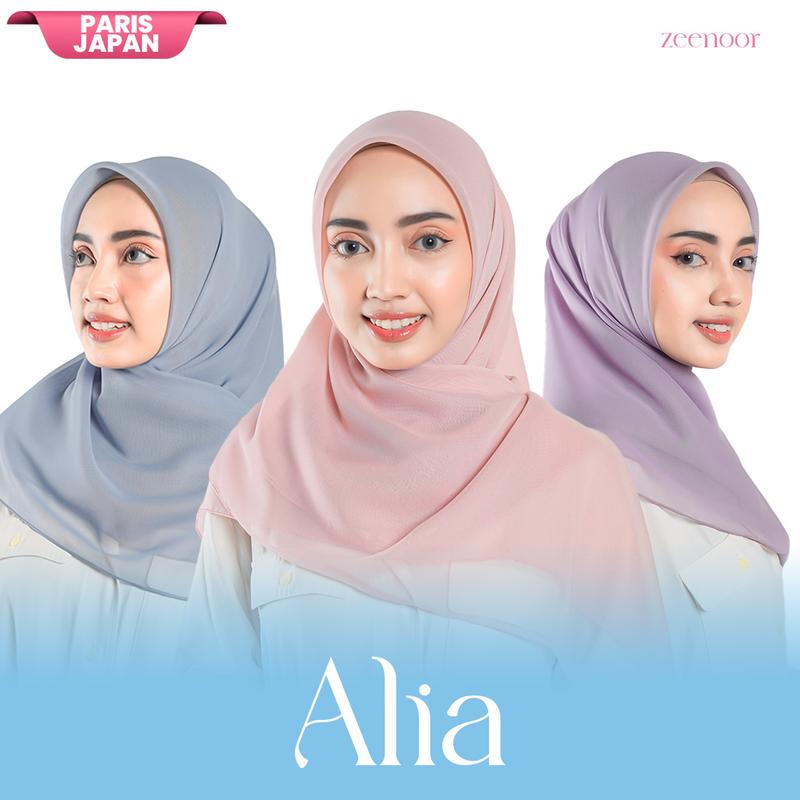 Zeenoor Paris Japan Premium Hijab - Kerudung Segi Empat Muted Rainbow Color by Cacil 0