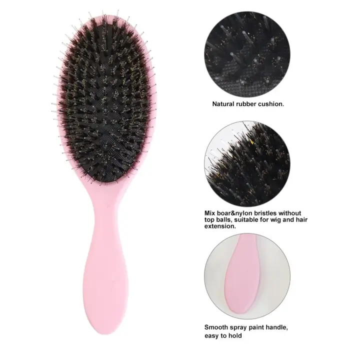 NEW PRODUK BOAR BRISTLE DETANGLING BRUSH | SISIR RAMBUT NE8