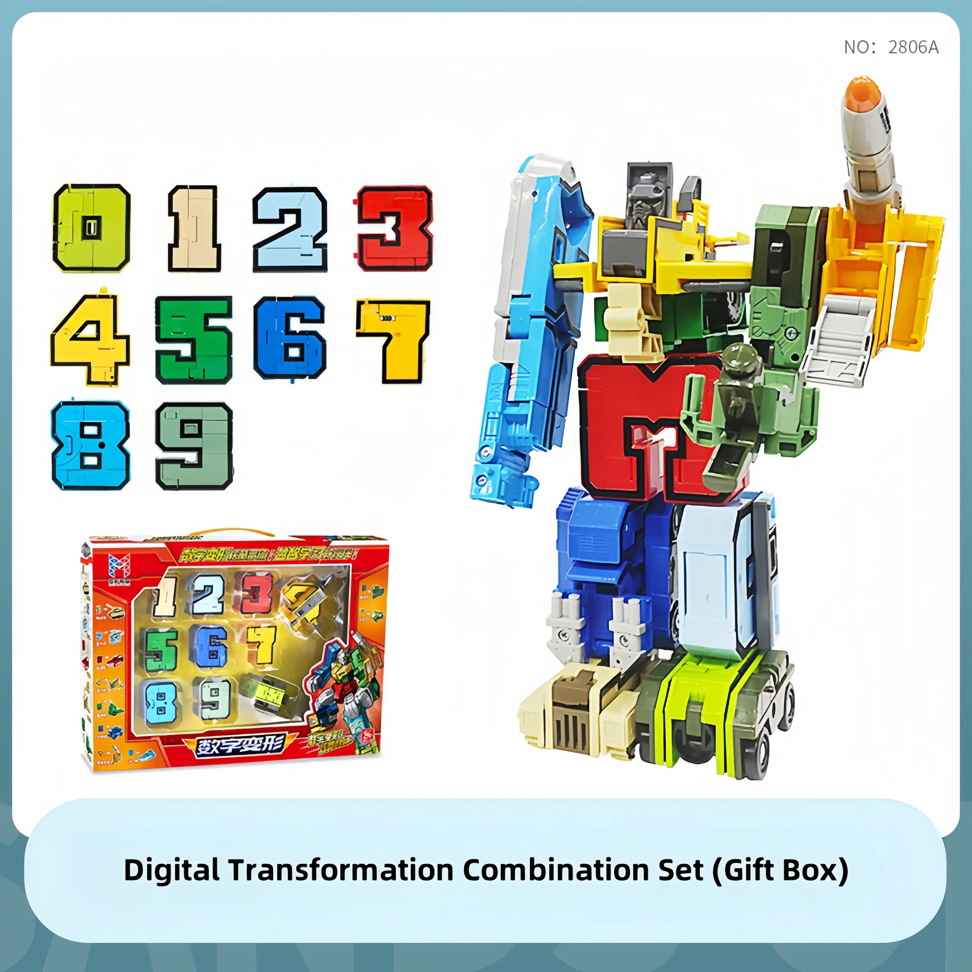 Number Robots Transforming Action Figures, STEM Math Toys for Kids, Preschool Learning, Educational Carnival Prizes for Boys and Girls
