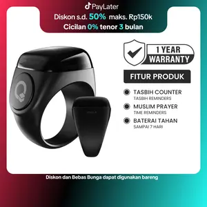 iQibla Zikr Ring Noor N01 Smart Tasbih Digital Hitung Zikir Harian Muslim Modern Baterai Tahan Lama Cincin Zikir