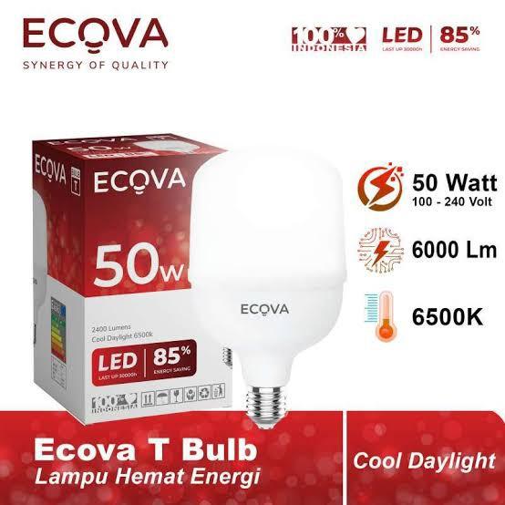 Product Introduction of Ecova Lampu Bohlam LED 5 10 15 20 30 40 50 Watt LED kapsul All Varian Putih 22