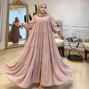 Dress set Pashmina Ceruty mix Katbol Gamis Muslim Wanita Dewasa Remaja