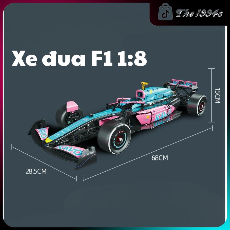 [BẢN TĨNH] Mô hình lắp ghép xe đua F1 tỷ lệ 1:9 màu hồng xanh mã 66655