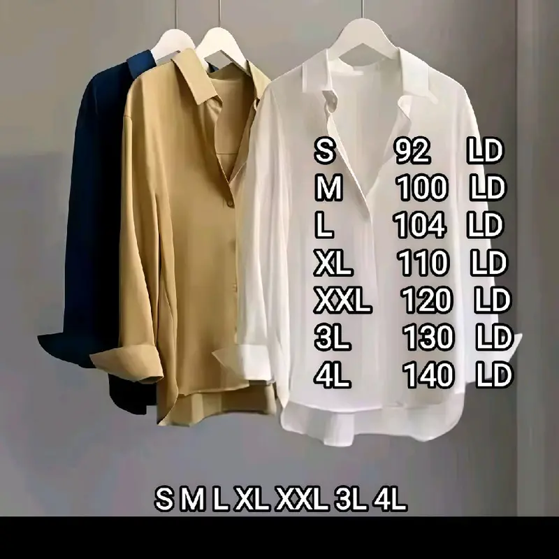 Hem Clo Kemeja Polos Wanita Bahan Rayon Katun Oversize Putih Kancing Depan Busui Cocok Untuk Kantor Size S M L XL XXL 3XL 4XL 0