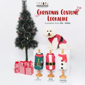 POMAPOO - Baju Kucing dan Baju Anjing Christmas Costume Lookalike Tank Natal Edition
