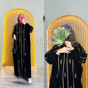 Lozy Home kaftan Bahan Rayon Super Jumbo XXXL Baju Muslimah Kaftan mewah Elegan Baju Pengajian