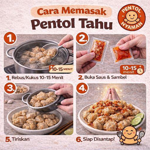 Pentol Tahu Sedap Rasa Kemasan Vacum dengan Saus Pedas dan Bumbu Halus untuk Camilan Lezat Frozen Food