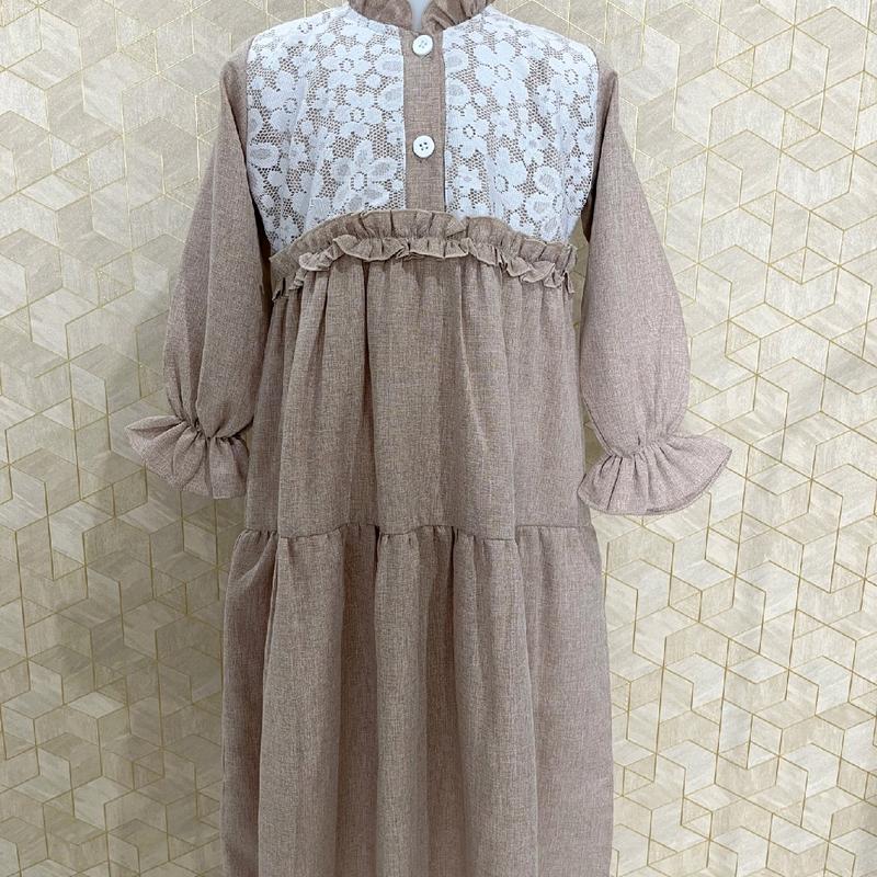 Dress panjang Lyra gamis anak perempuan usia 2-10tahun bahan katun madinah 4