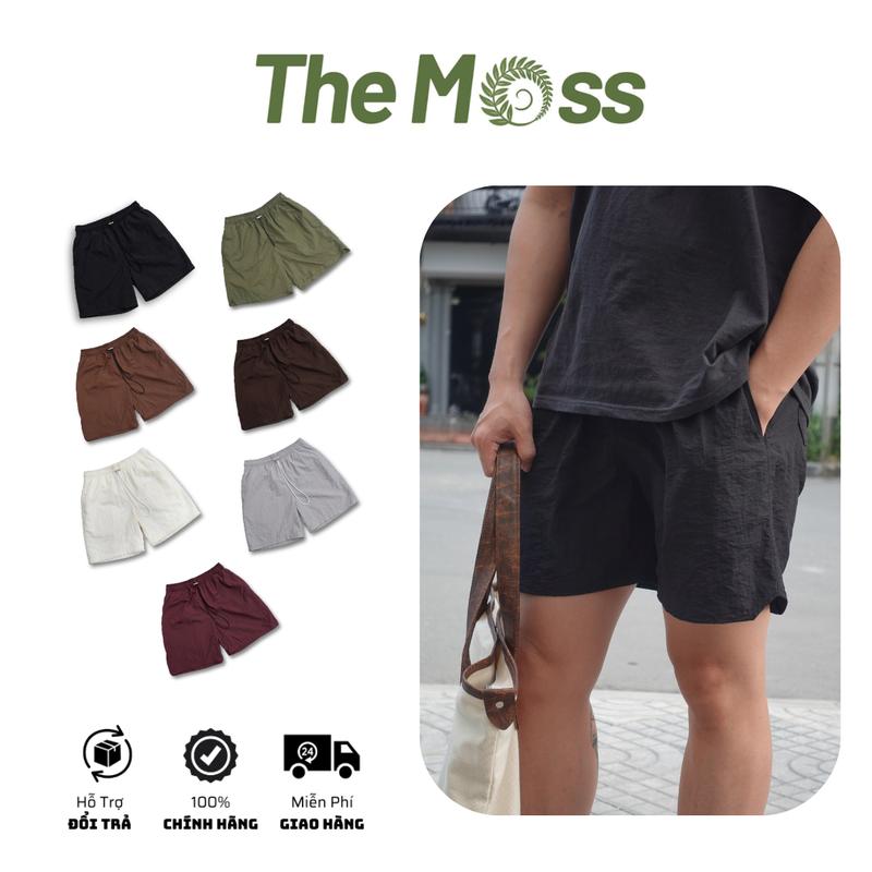 The Moss - Quần Short Dù Nhăn - Short Gió Nhăn Basic Form Trên Gối, Cạp Chun Dây Rút, 4 Túi, Chất Dù Nhẹ Thoải Mái