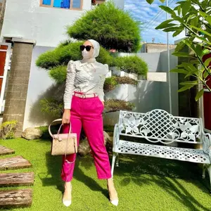 Celana Katun Premium Fauzira Bahan Zera Tebal Lembut,Celana Wanita  Nyaman Baggy pants