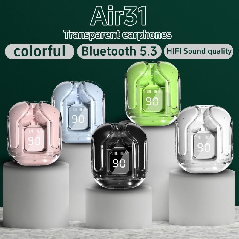 Tai Nghe Nhét Tai Nghe Bluetooth Không Dây GUIXIA, Phiên Bản 5.3, Màn Hình Trong Suốt, Air31, Có Điều Khiển Cảm Ứng Và Micro, Giảm Tiếng Ồn