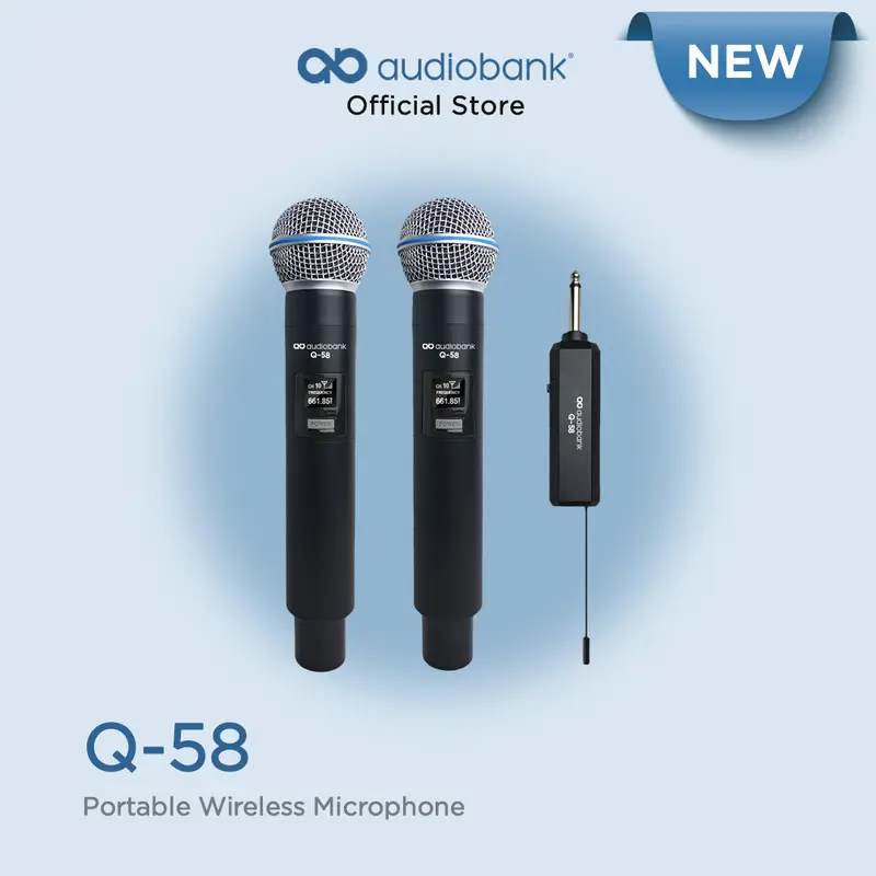 Audiobank Microphone Wireless Portable Q58 Rechargeable 0