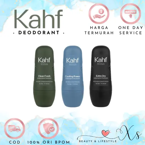 Kahf Antiperspirant Deodorant Roll On 45ml/Clean Fresh/Cooling Power/Extra Dry Bau Kering 0