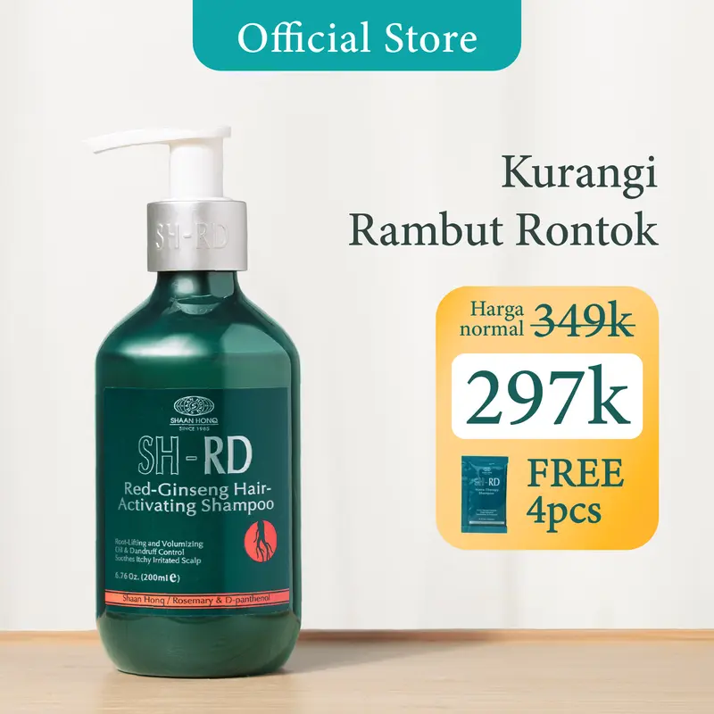 SHRD Red Ginseng Shampoo 200ml | Untuk Mengurangi Rambut Rontok dan tipis 0