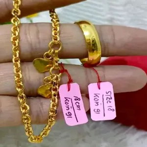 perhiasan set gelang dan cincin coin terbaru berlapis k-goldd anti luntur