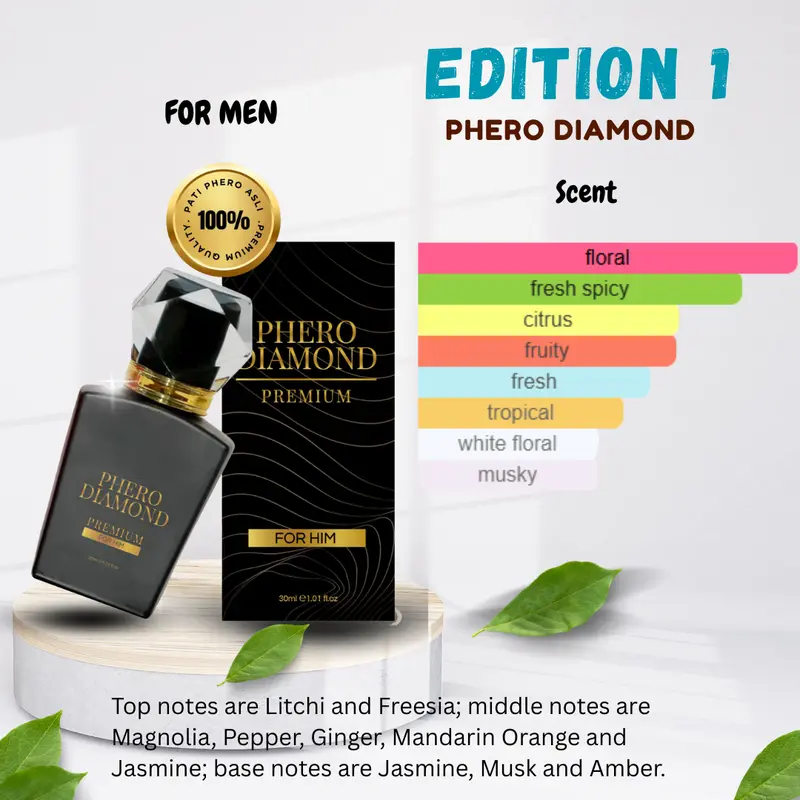 Phero Diamond Cologne For Men EDITION PERFUME PHERO DIAMOND MEN 30