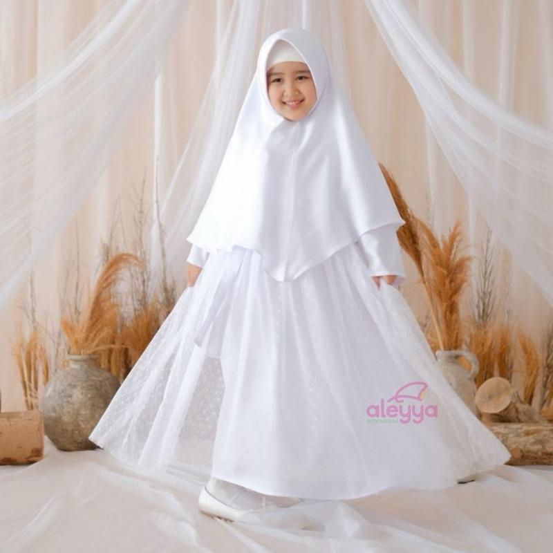 Baju Gamis Anak Tsabita gamis anak usia 4 5 6 8  10 thn  muslim pesta Bruklat kombinasi tutu  mewah Putih Dress Lebaran Remaja Wanita Syari Maxi Maxi Syari Kondangan Dewasa Kulot 1