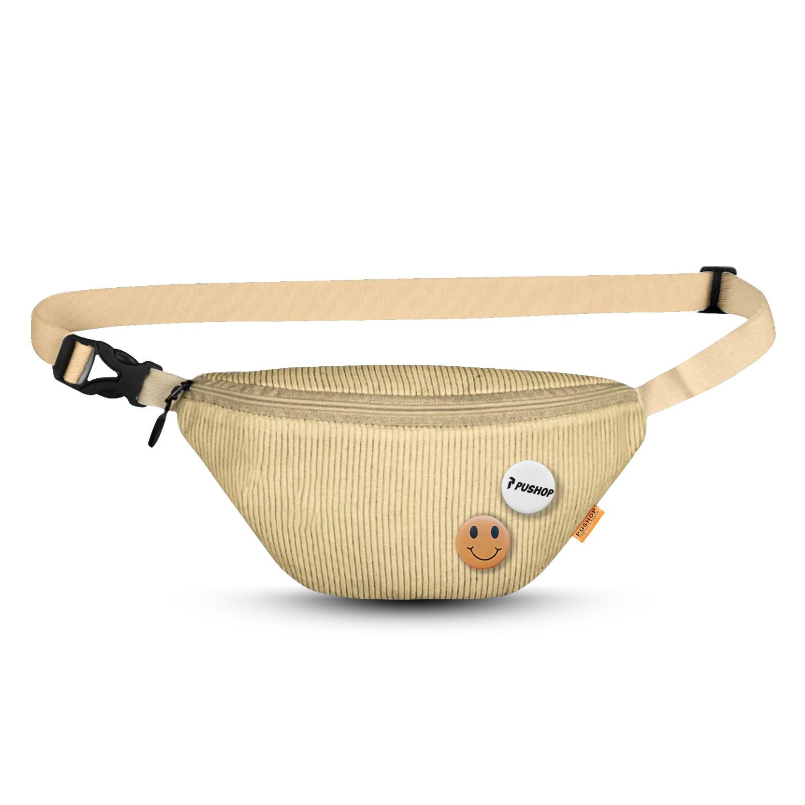 PUSHOP PAKET KOMBO HEMAT Tas Selempang Pria Wanita - Beli 1 Dapat 2 Tas selempang Slingbag Casual Paket Canvas Corduroy Hitam