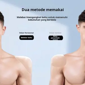 Artefak bantalan bahu silikon sudut kanan bahu selip bahu lebar bantalan bahu pria bahu palsu mulus stiker bahu unisex perekat diri