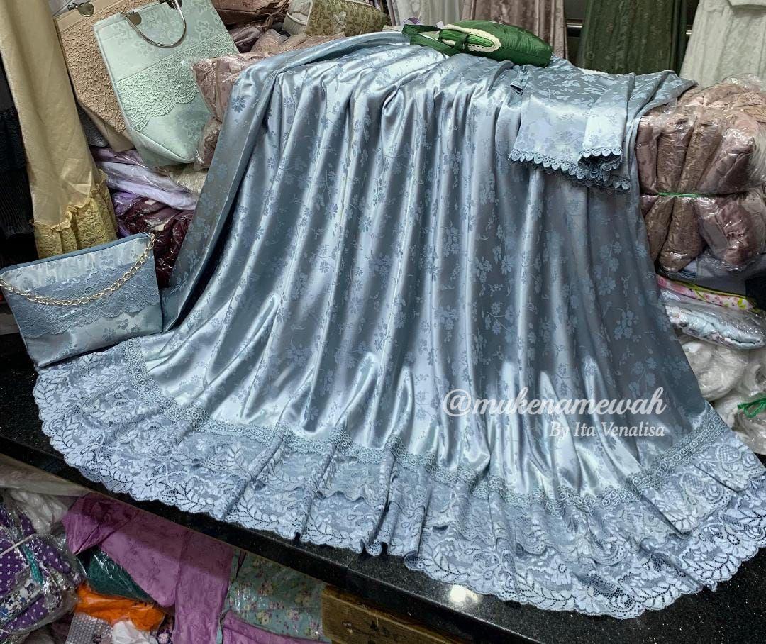 Mukenamewah - Mukena Yura - Mukena sutra embos premium - mukena mewah - Elegant