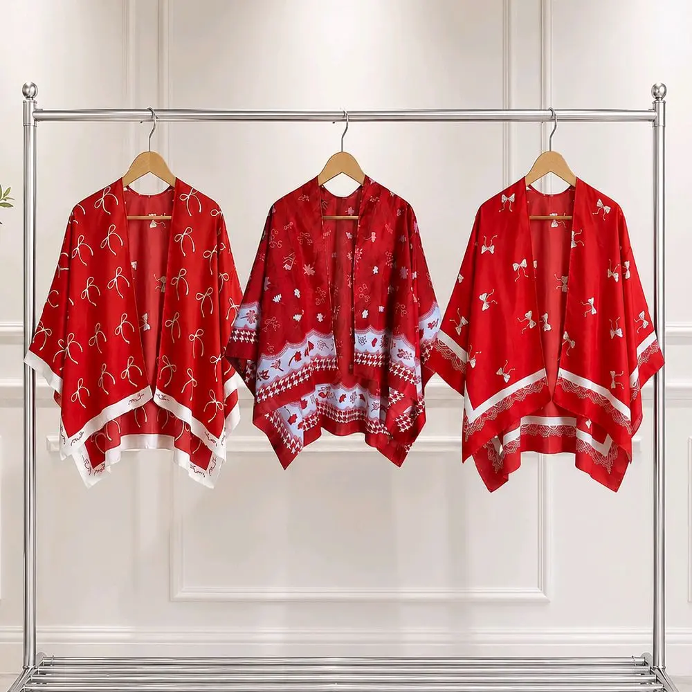 Cardigan Batwing Voal Motif Merah Putih Kemerdekaan 17 Agustus Kardigan Outer Adem Casual Atasan Wanita Oversize
