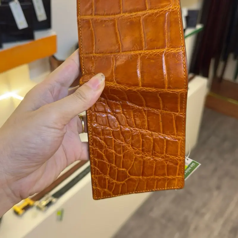 Ví 1 mặt vân bụng da cá sấu