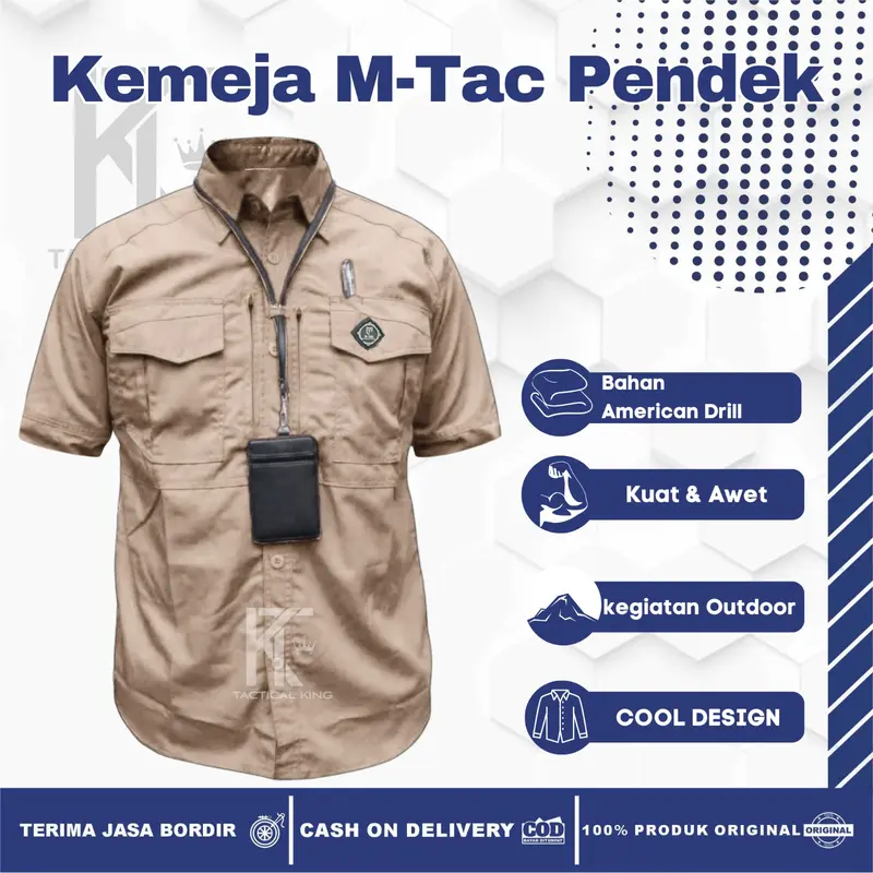 Grosir Kemeja Tactical Pria Lengan Pendek MTAC Best Seller Bahan Baby Cotton Navy 3