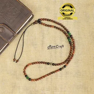 THE TRIPLE AL HASIB Kalung Gelang Tasbih Kecil Kayu Kaokah Kokkah Kokka Mix Onyx ASLI Original 100%