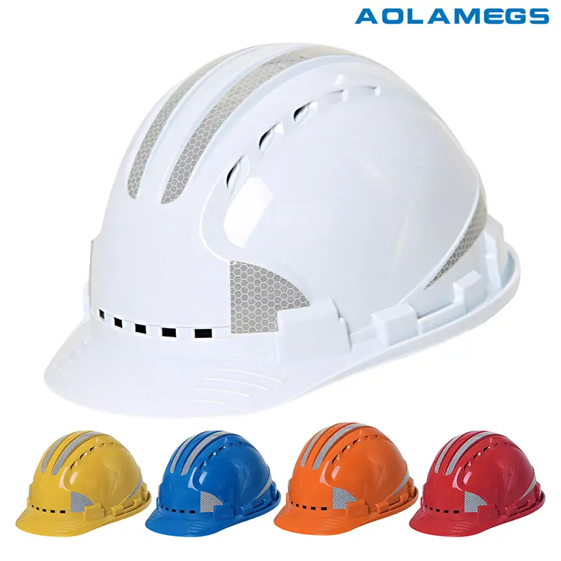 Five Reinforcement Construction Site Safety Helmet V-shaped Anti Impact Protection Fiberglass Safety Helmet Thickened Breathable White Safety Helmet