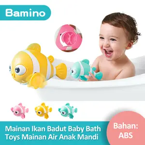 BAMBINO Mainan Mandi Ikan Badut Anak Bayi Baby Bath Toys Lucu mainan  tiduran mainan  mandi tempat santai bayi yang ada mainannya mainan  stimulasi mainan bayi bunyi dan bergerak