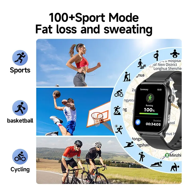 SKMEI B58 | jam tangan militer  | smartwatch wanita l senter tersendlr I AMOLED display | Bluetooth phone call | Detak jantung  | Oksigendarah olahraga fitness 7