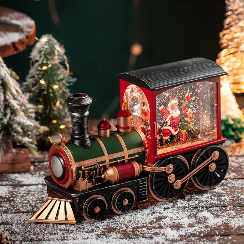 Tàu Giáng Sinh Ông Già Noel, Quả Cầu Tuyết, Đèn Lồng Giáng Sinh, Quả Cầu Pha Lê, Đồ Trang Trí, Băng Chuyền Giáng Sinh, Trang Trí Bàn
