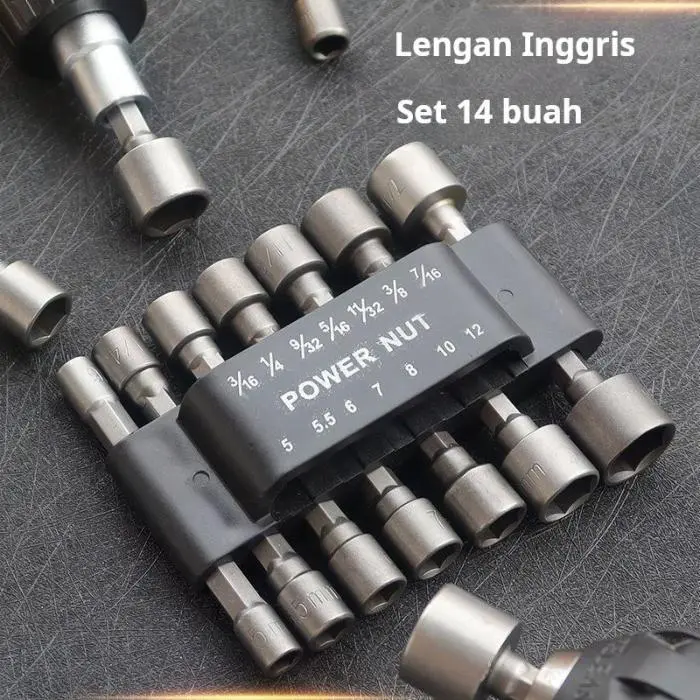 Bộ Tuốc Nơ Vít Máy Khoan Điện, Đầu Ổ Cắm Lục Giác Mạnh Mẽ, Cờ Lê Khí Nén, Máy Khoan Cầm Tay Ổ Cắm, Được Làm Bằng Thép Crôm Vanadium Chất Lượng Cao 2