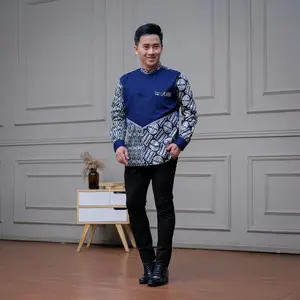 BAJU KOKO DEWASA LENGAN PANJANG KEMEJA KOMBINASI BATIK Seragam