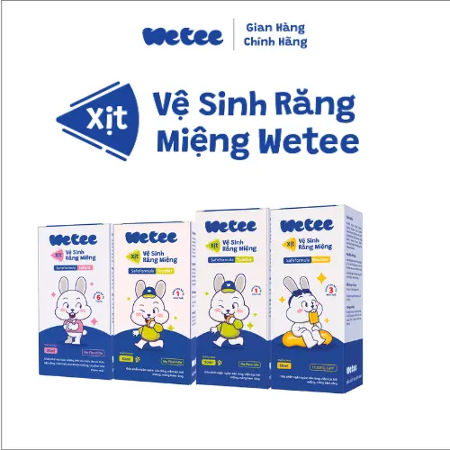 Xịt Vệ Sinh Răng Miệng Wetee Cho Bé Từ 6 Tháng (30ml)/1 Tuổi (30ml;50ml)/3 Tuổi (50ml), Hỗ Trợ Vệ Sinh Răng Miệng Cho Bé