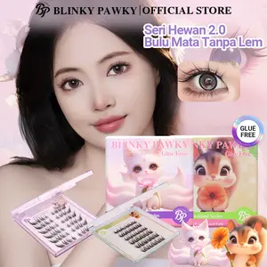 [BD] BLINKY PAWKY Bulu Mata Palsu Tanpa Lem Seri Hewan,10~15mm Glue Free Makeup Fake Eyelashes extension dapat digunakan kembali Bulumata strip lashes