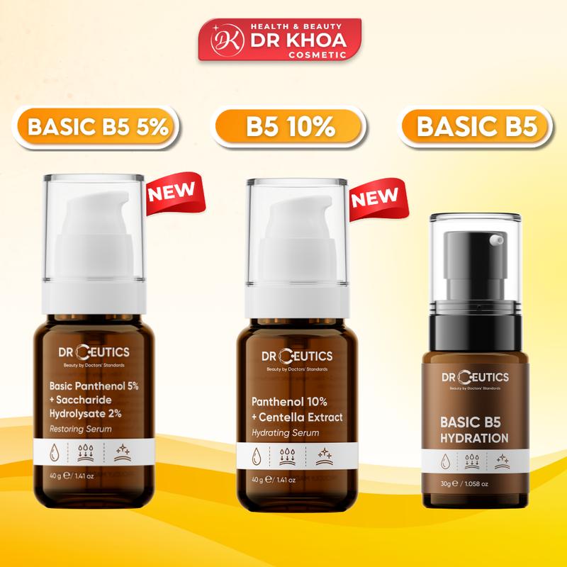 Serum B5 DrCeutics Basic B5 Hydration Dexpanthenol 10% Centella HA Intensive Dex-B5 15% 30ml 100ml