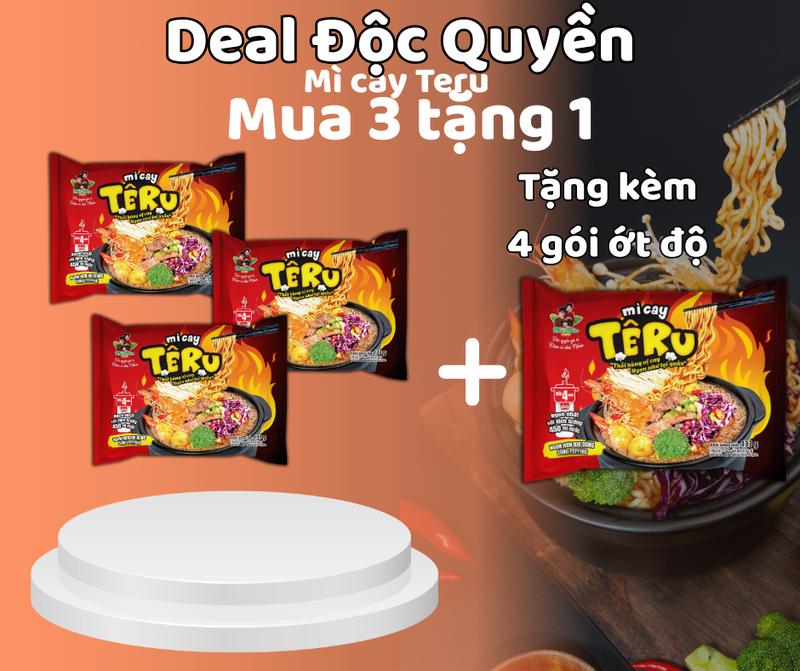    DEAL HỜI   Mua 3 gói TẶNG 1 Gói Mì Cay Teru Công Nghệ Hàn Quốc_Chuẩn Hương Vị Việt_Đậm Vị Nhà Nhân 