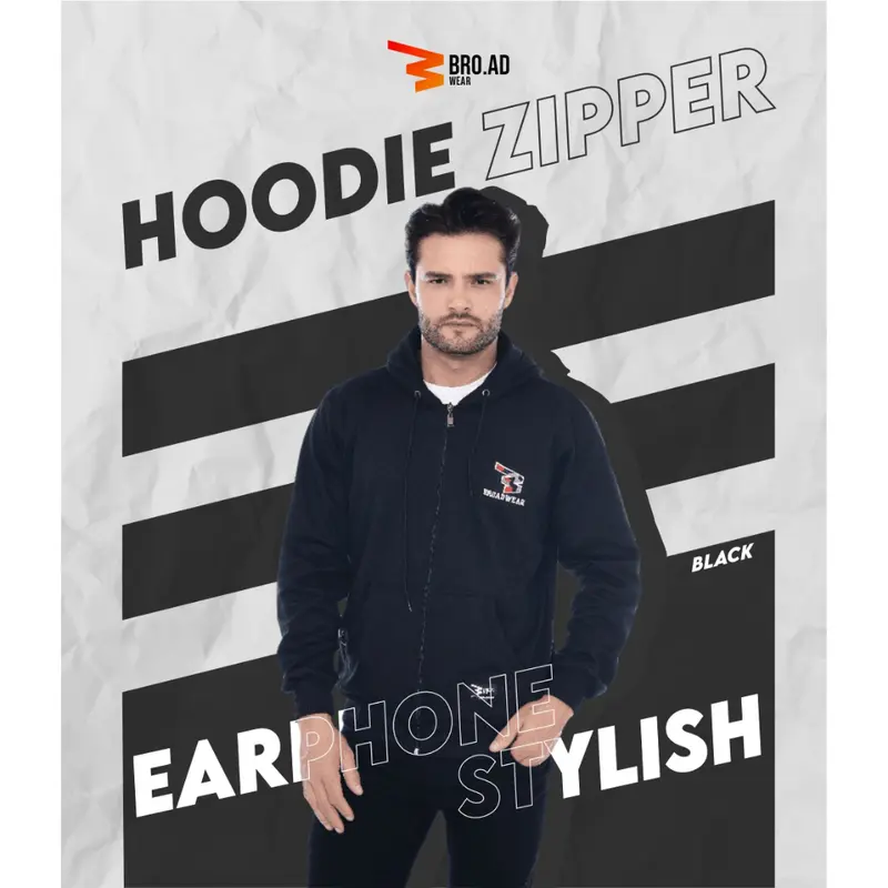 New Arrival Hoodie Zipper Bordir Timbul+Lubang Earphone Stylish by Broadwear 1